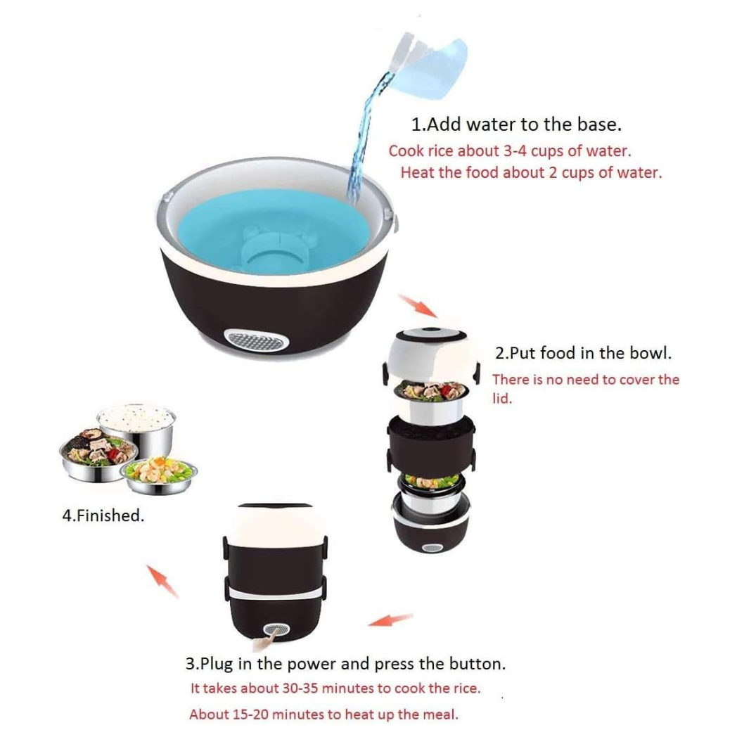 MealPro™ Electric Lunch Box with Mini Rice Cooker