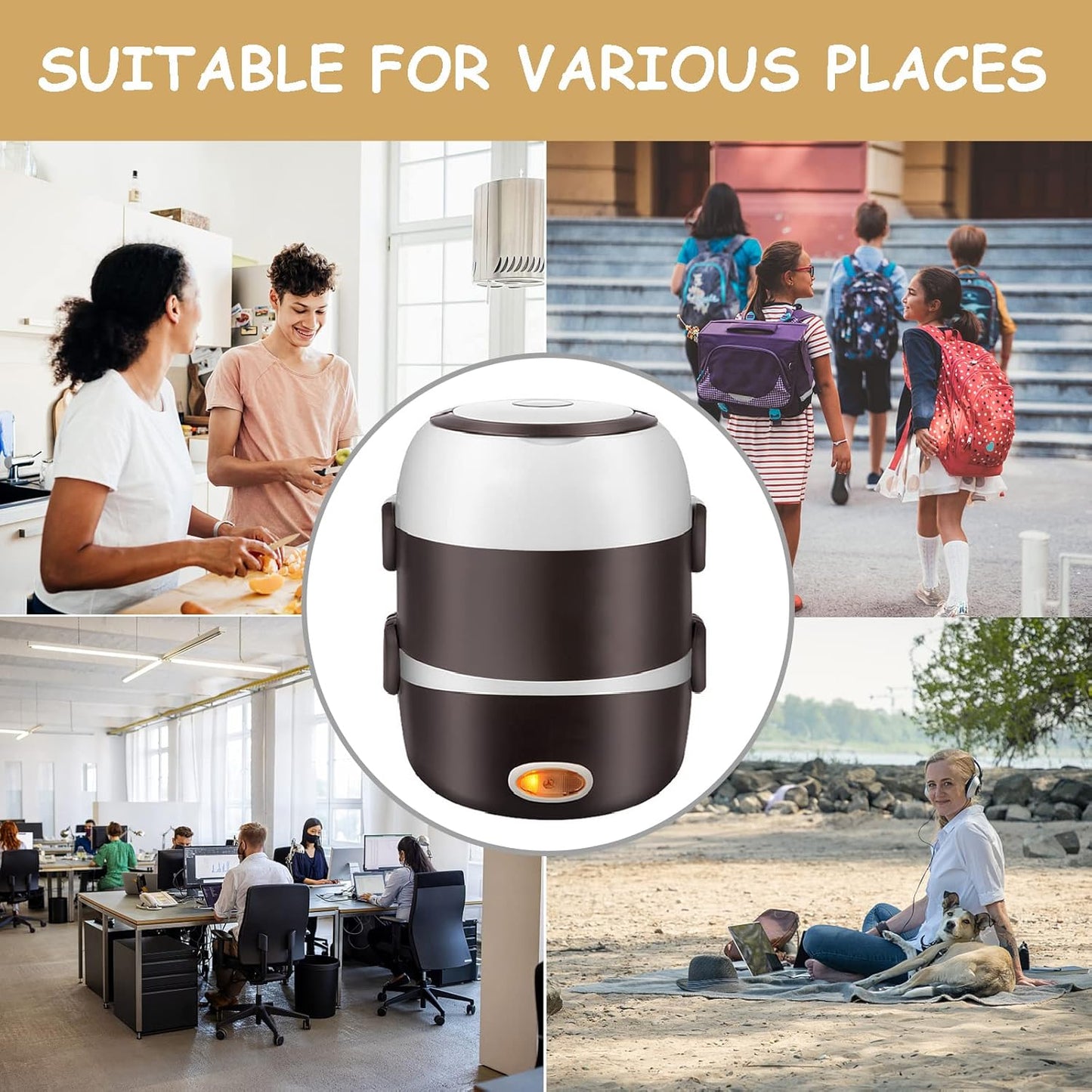 MealPro™ Electric Lunch Box with Mini Rice Cooker
